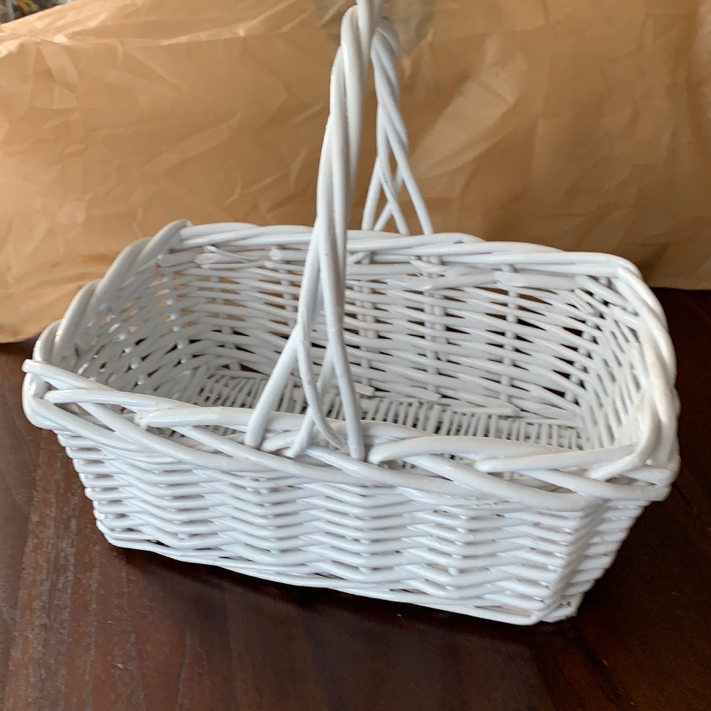 White Painted Basket